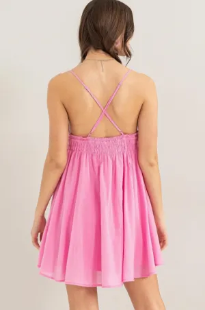 Airy Charm Cotton Voile Mini Dress