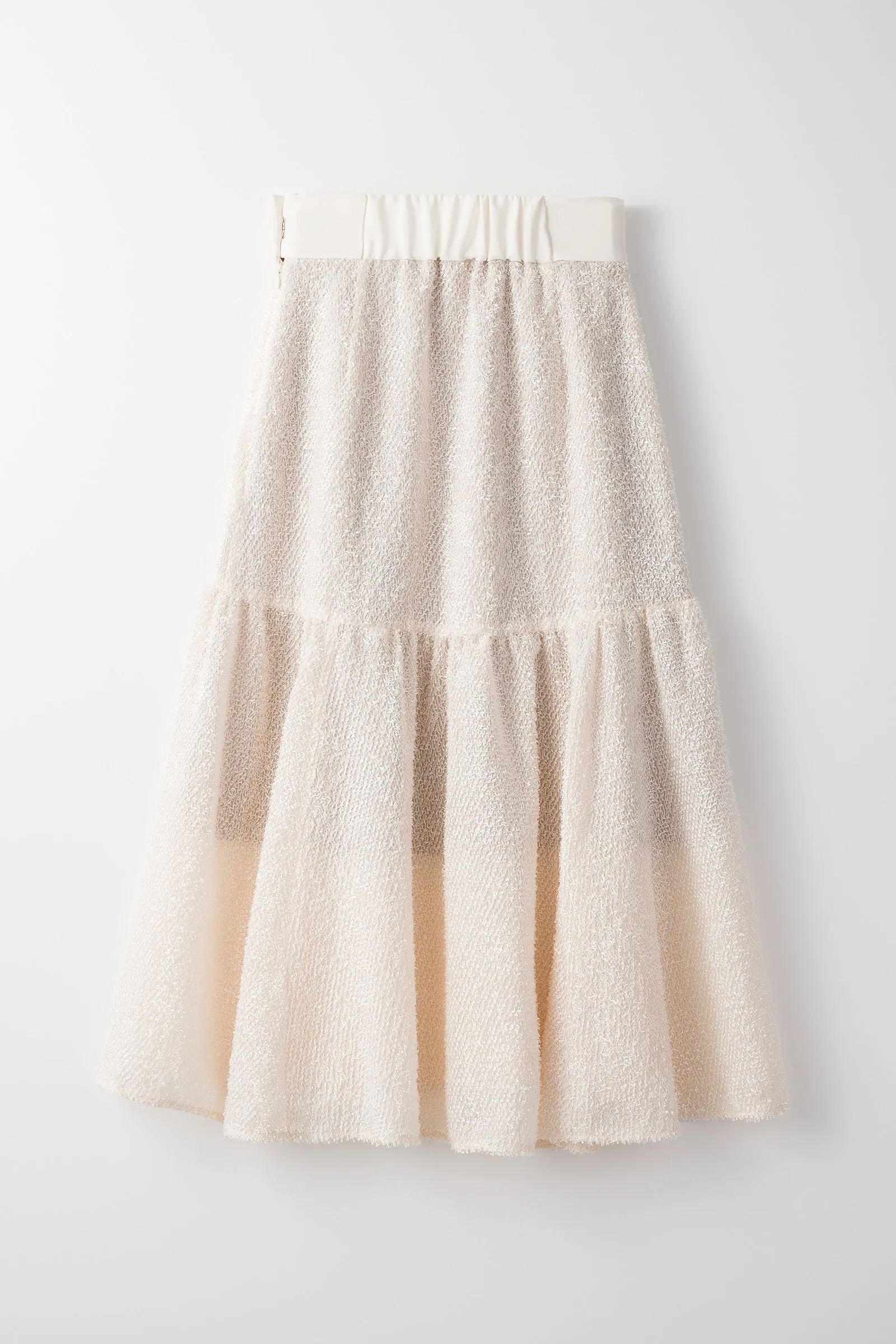 Airy jacquard skirt (White)