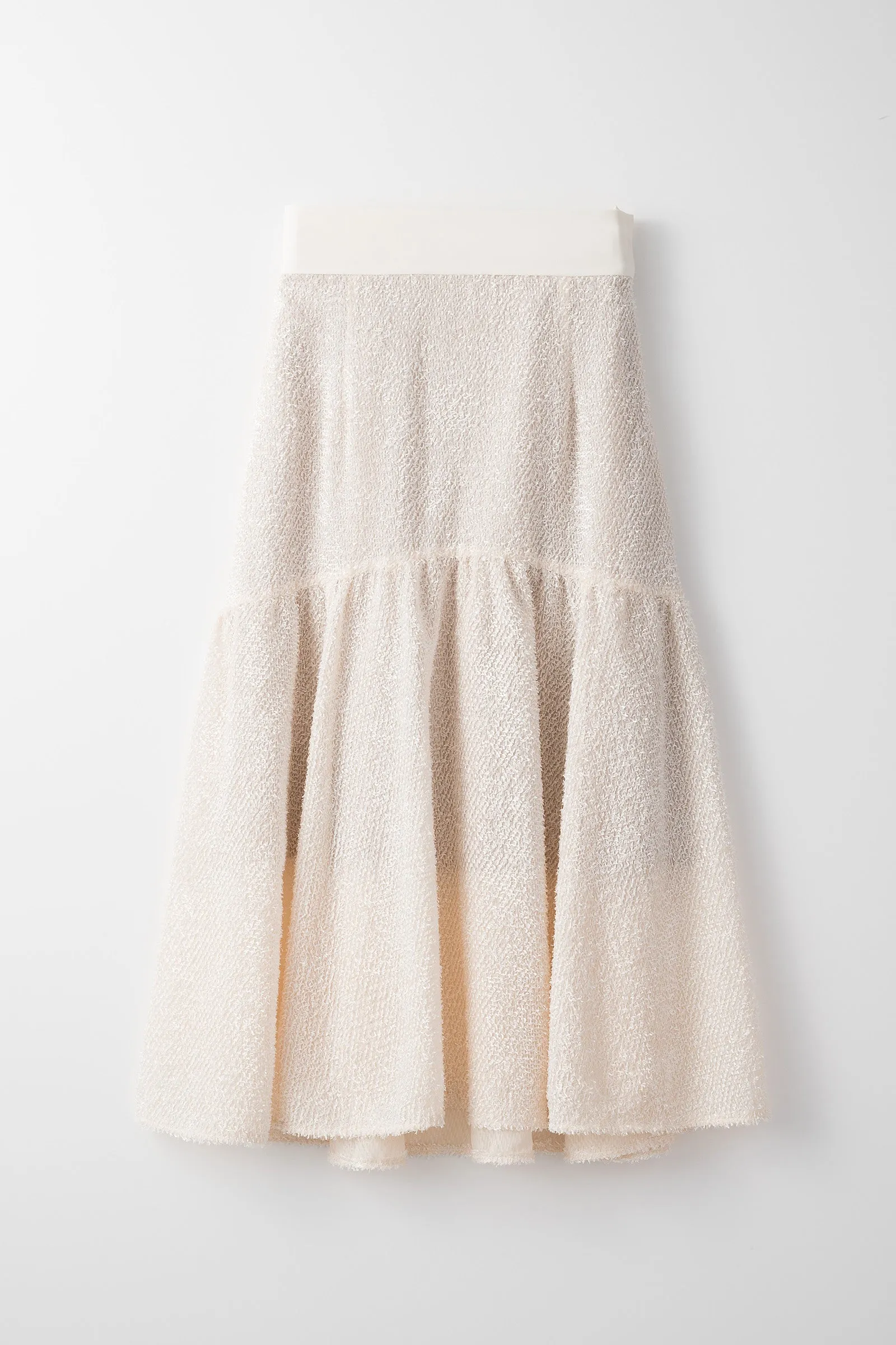 Airy jacquard skirt (White)