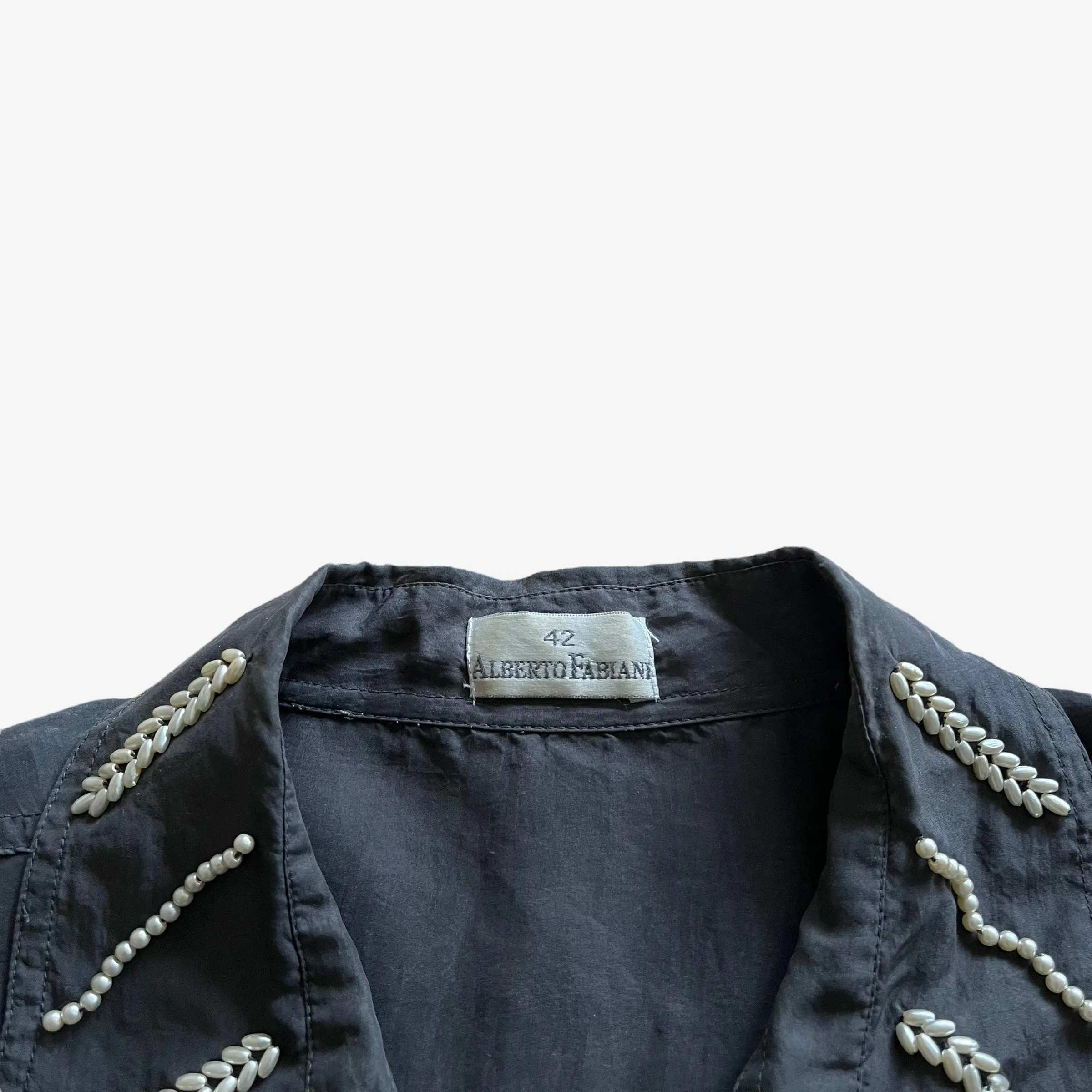 Alberto Fabiani Silk Shirt With Faux Pearl Detailing (Womenswear)