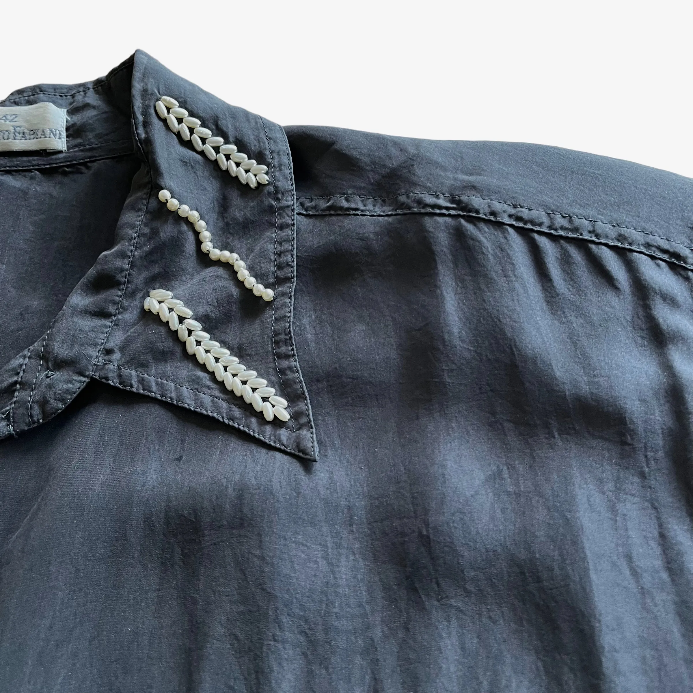 Alberto Fabiani Silk Shirt With Faux Pearl Detailing (Womenswear)
