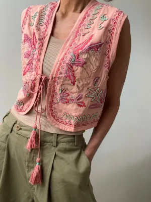 Amina Cotton Vest Pink