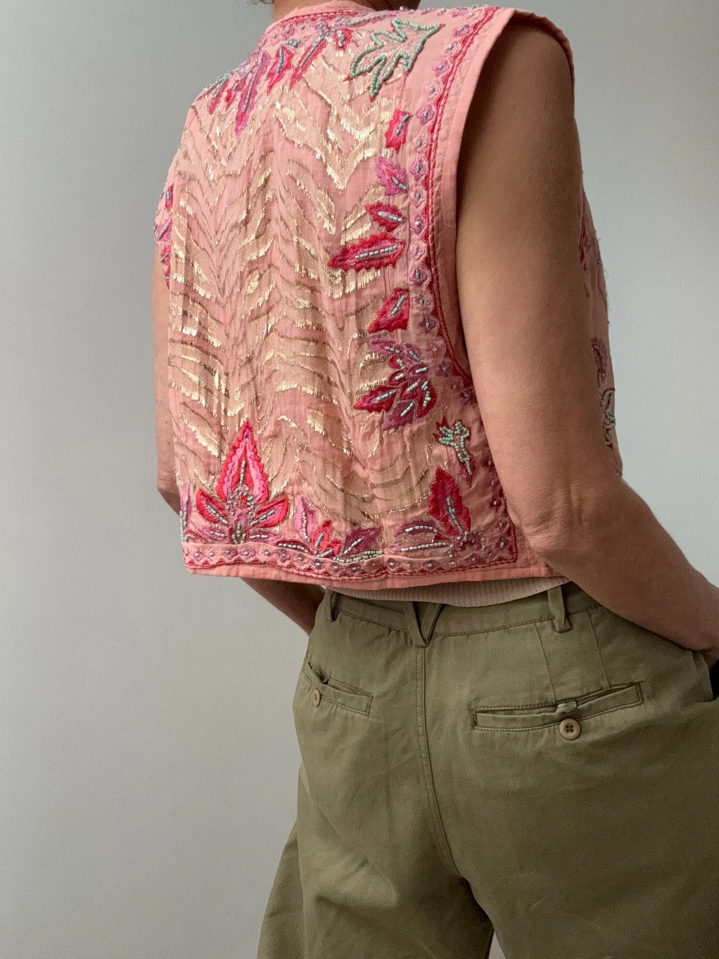 Amina Cotton Vest Pink