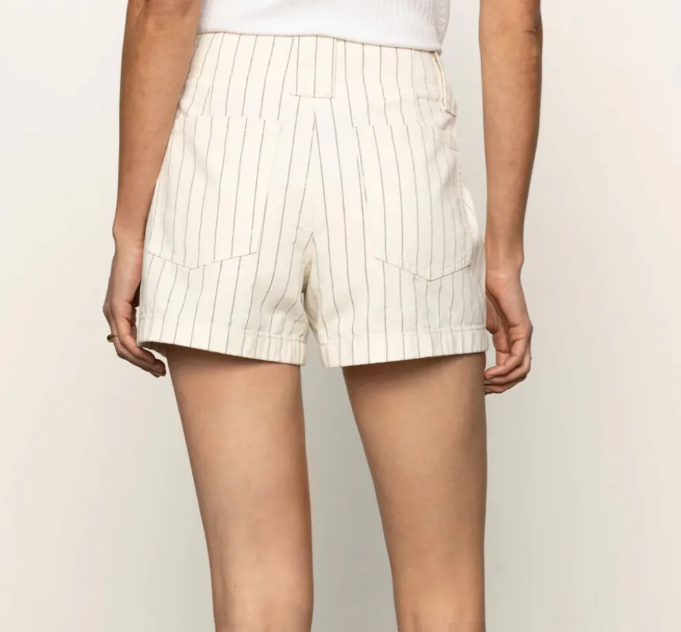 Arden Denim SHort in Pinstripe