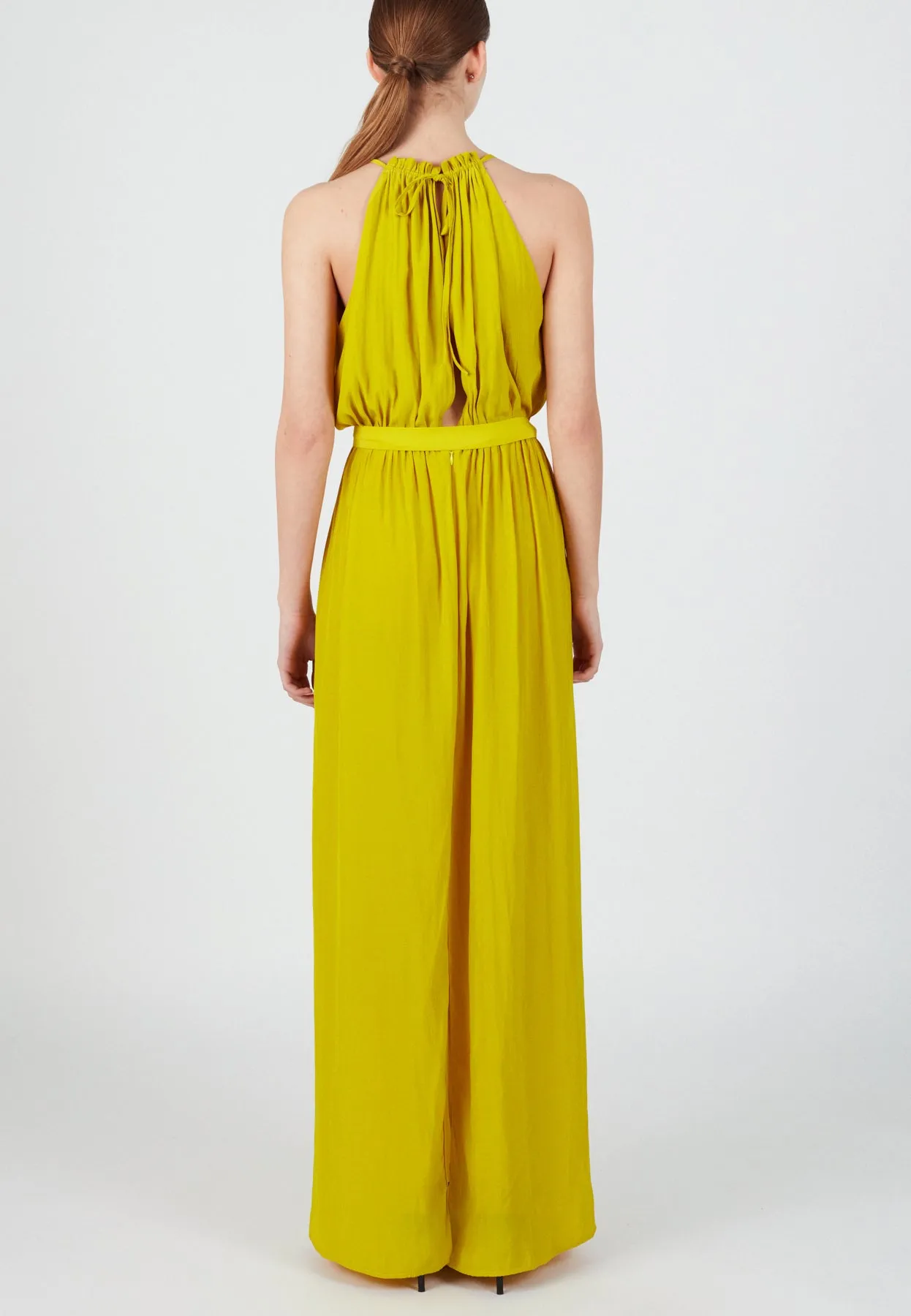 ASOKA long flowing lime yellow dress