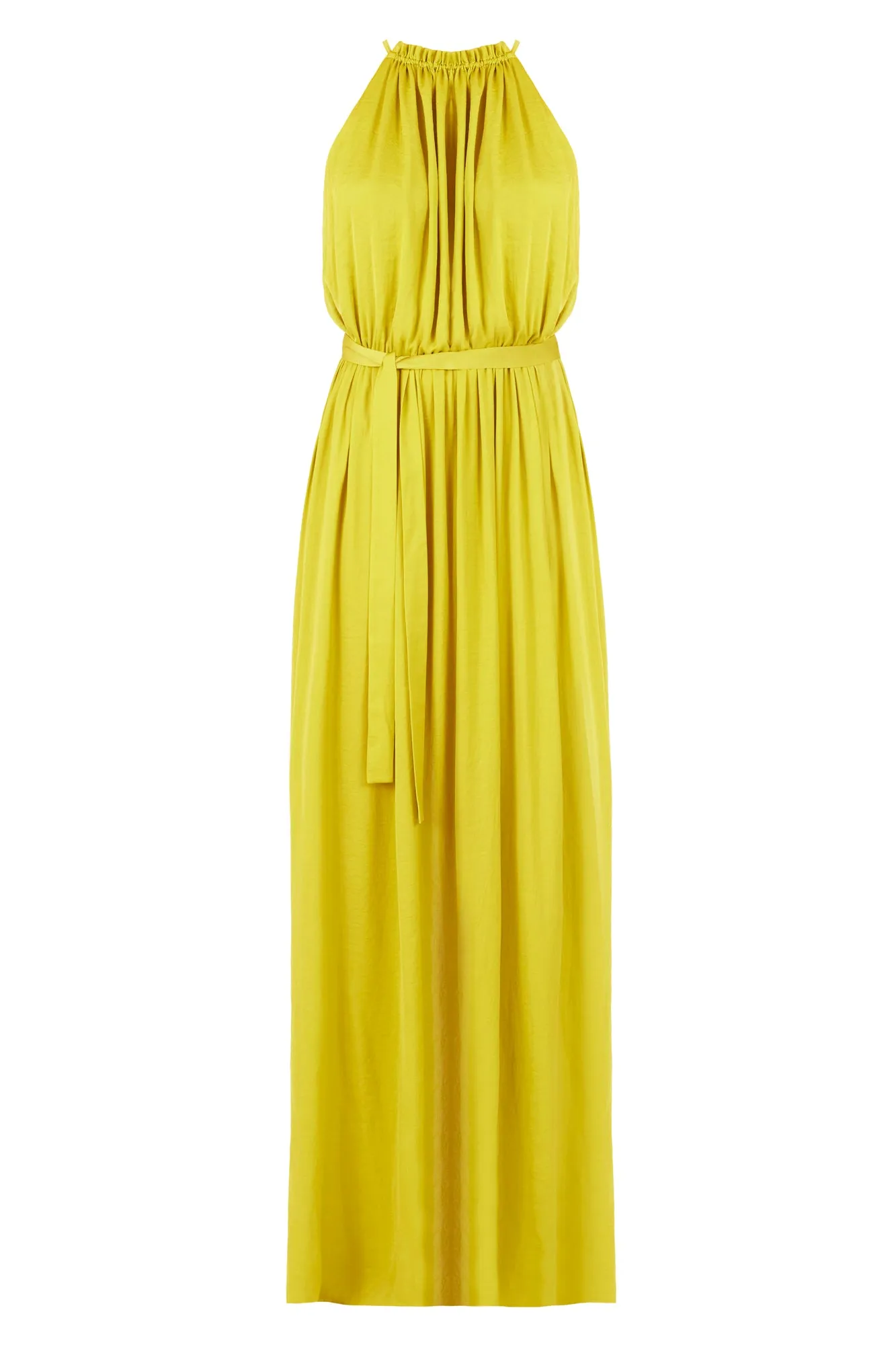 ASOKA long flowing lime yellow dress