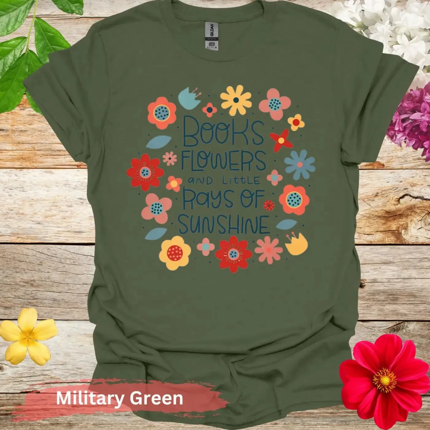 Books Flowers and Sunshine T-Shirt