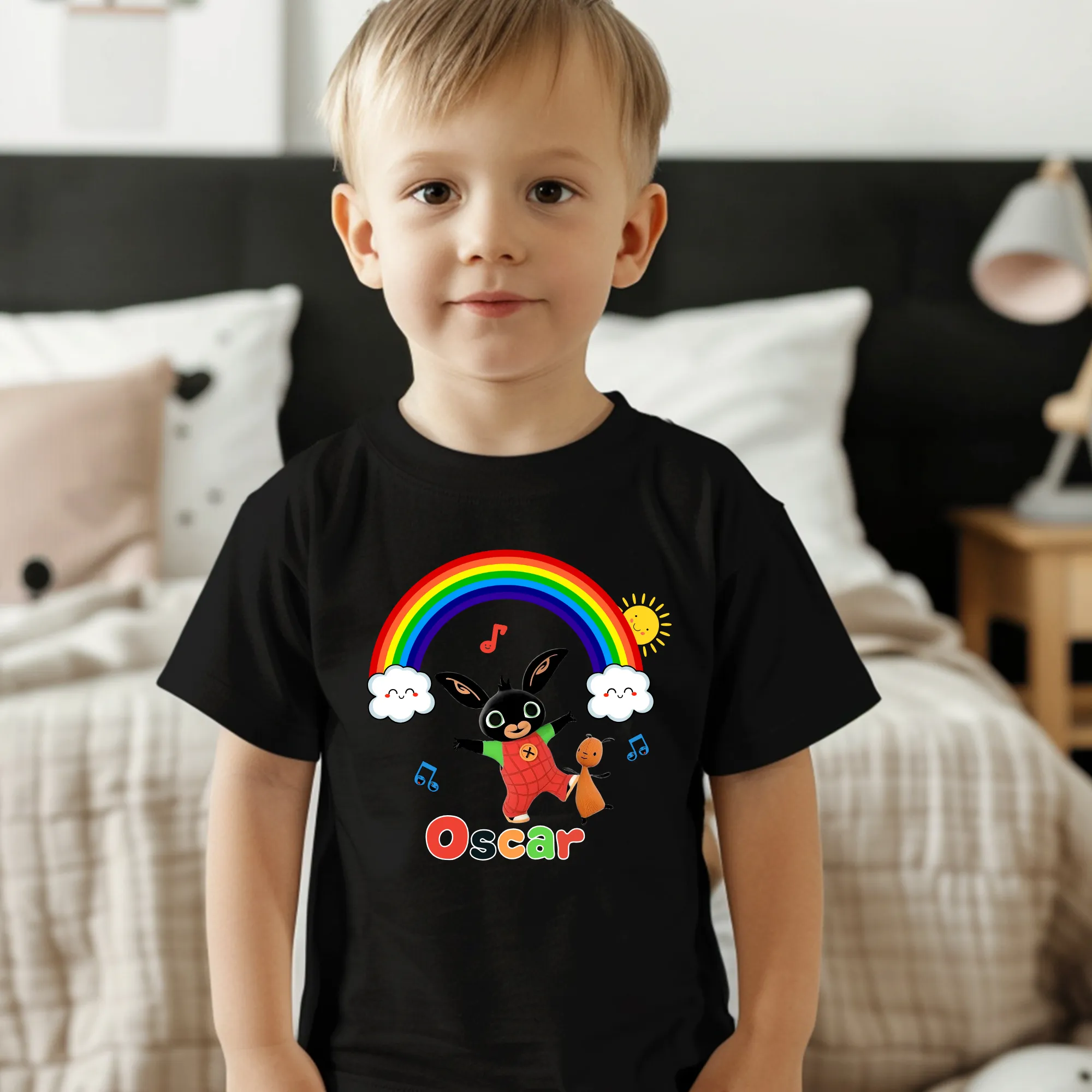 Boys Custom T-shirt: Personalised Bing Bunny and Gloppy t-shirt