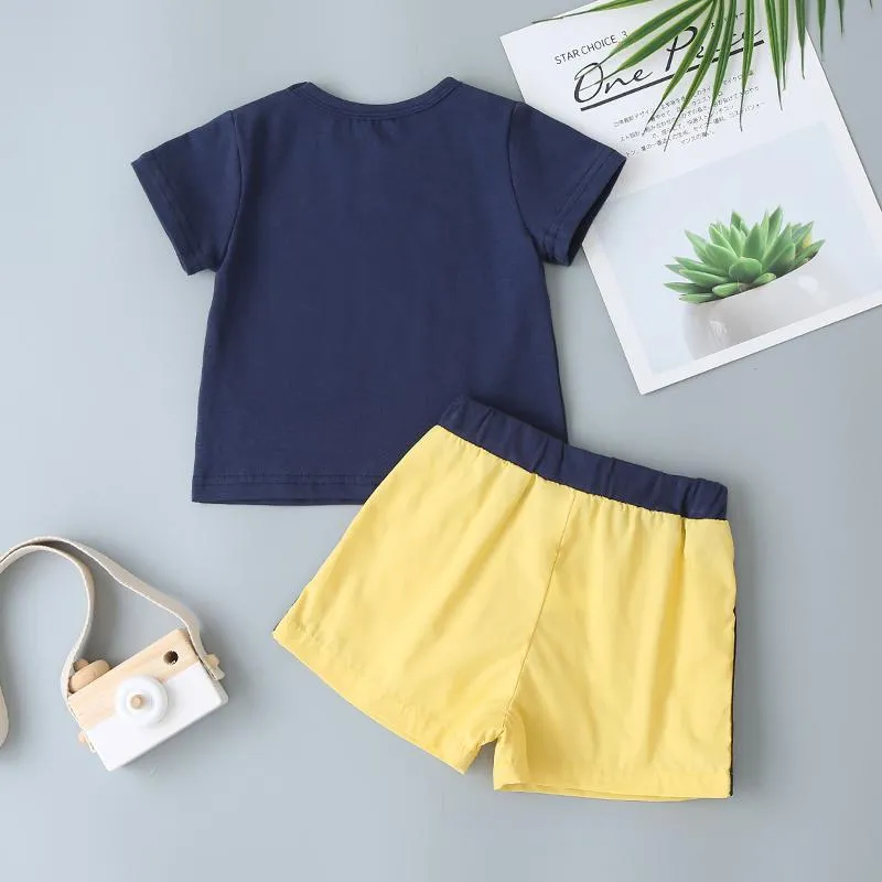 Boys Letter Boat Graphic Tee & Track Shorts