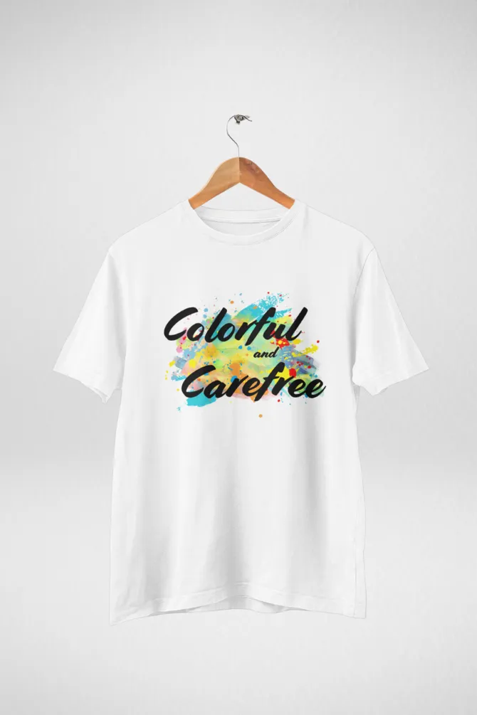 Colorful & Carefree Holi T-shirt for men
