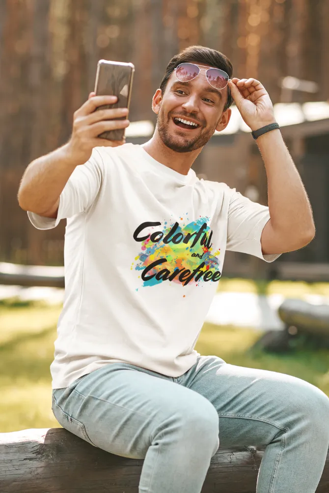Colorful & Carefree Holi T-shirt for men
