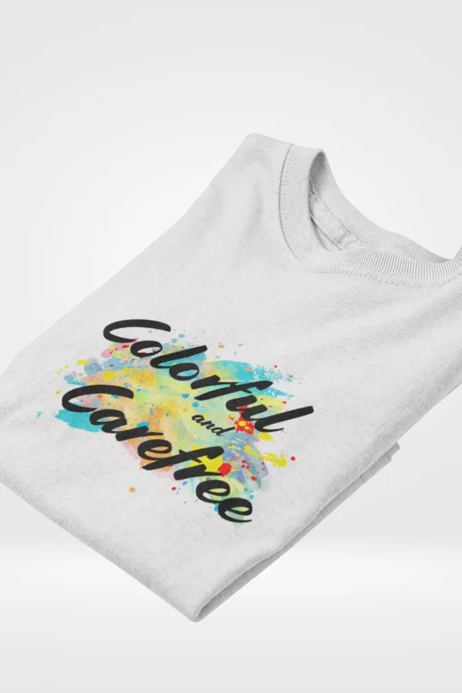 Colorful & Carefree Holi T-shirt for men