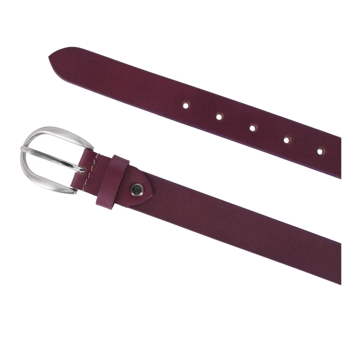 CTM® Women's Adjustable Smooth Leather Dress Belt