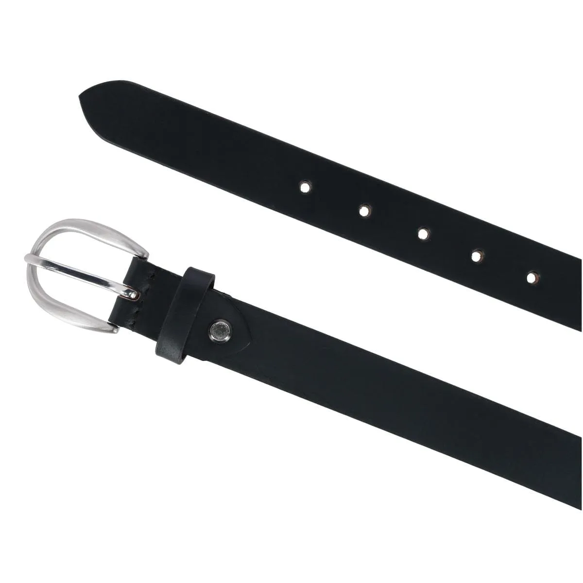 CTM® Women's Adjustable Smooth Leather Dress Belt