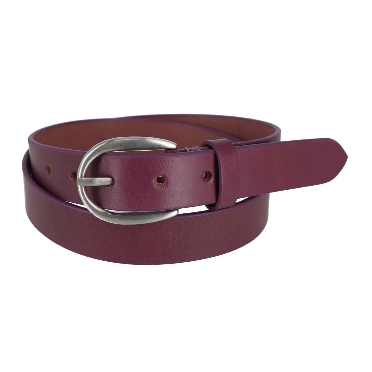 CTM® Women's Adjustable Smooth Leather Dress Belt