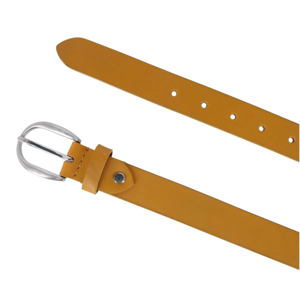 CTM® Women's Adjustable Smooth Leather Dress Belt