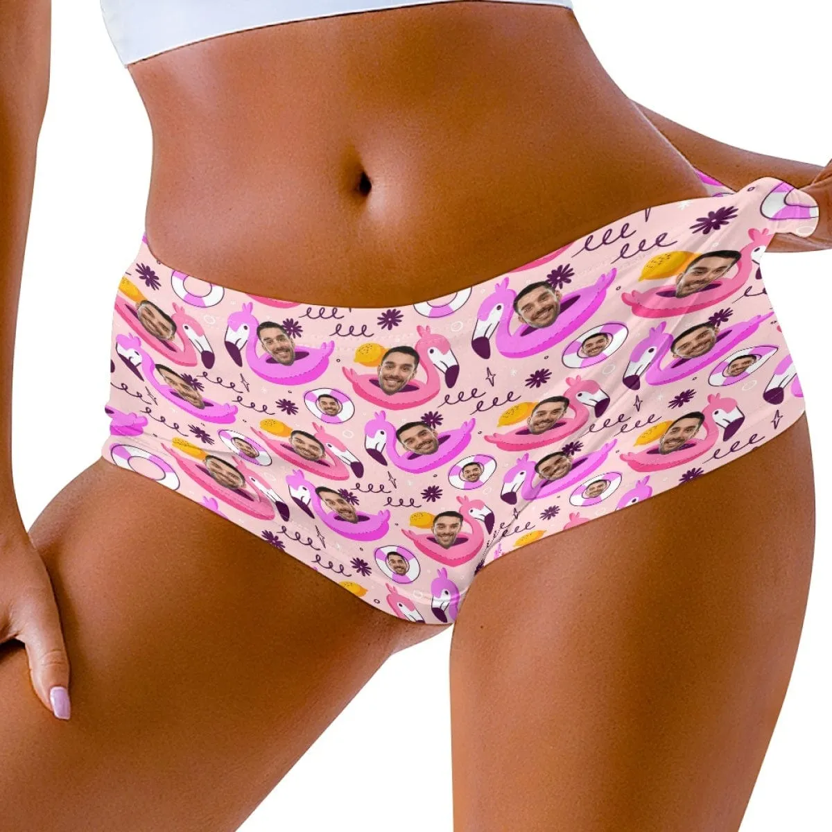 Custom Face Flamingo Women Sexy Short Pants Comfortable Fashion Gym Sport Daily Shorts Bottom
