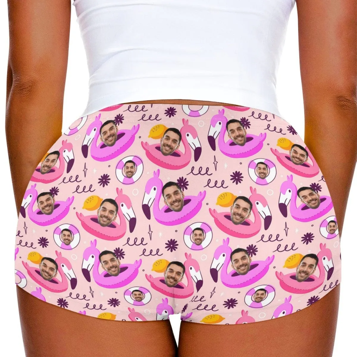 Custom Face Flamingo Women Sexy Short Pants Comfortable Fashion Gym Sport Daily Shorts Bottom