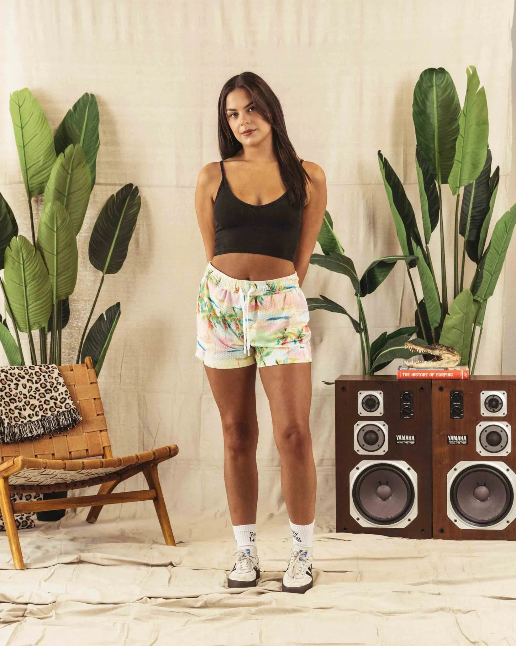 Duvin - "Pastel Palm" Mesh Lounge Shorts