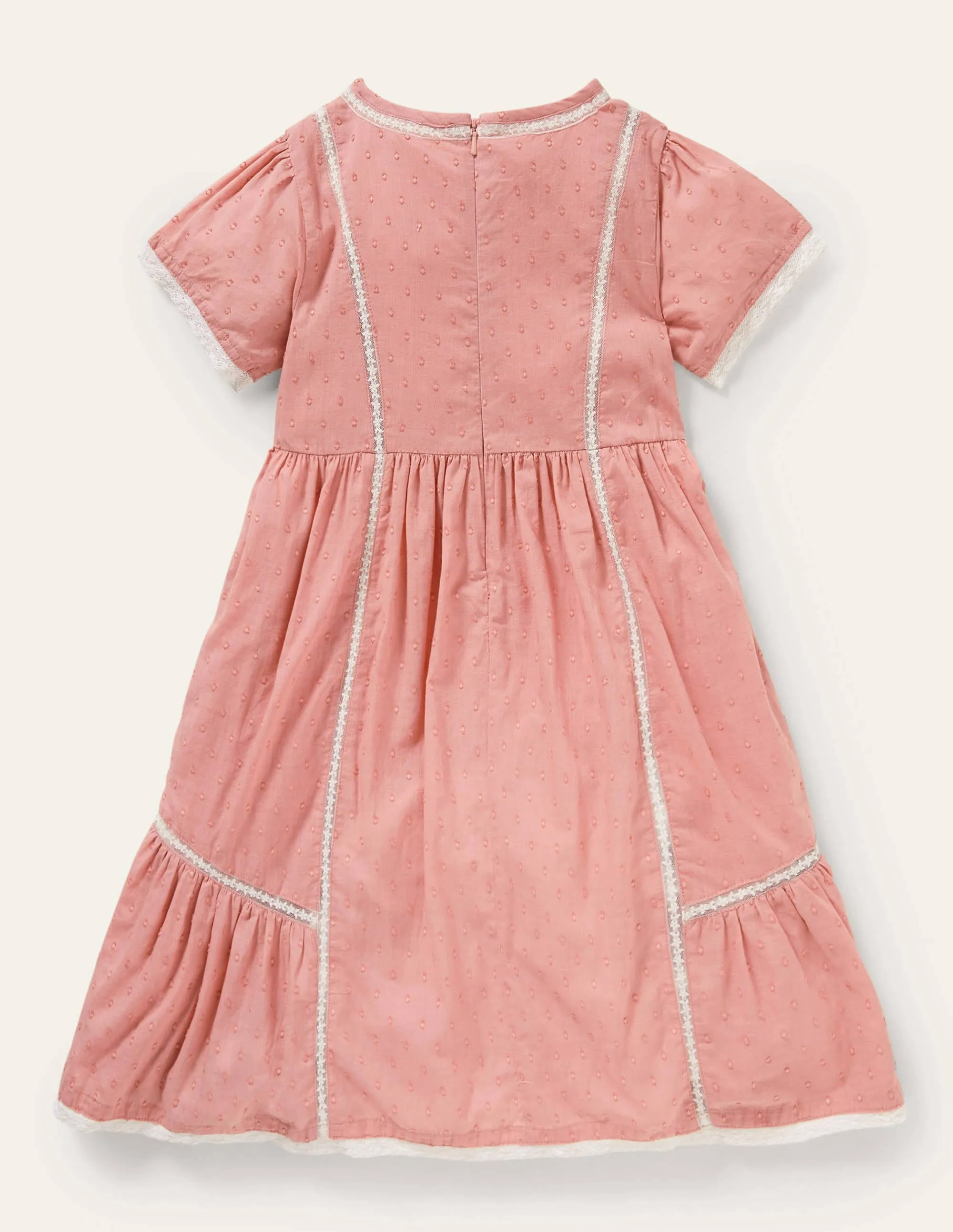 Embroidered Nostalgic Dress-Almond Pink