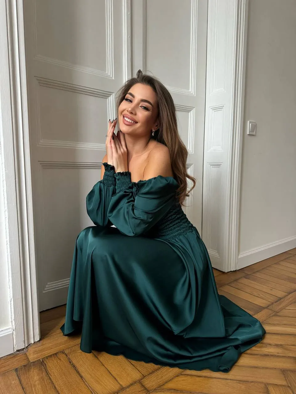 Emerald maxi dress “Celeste”
