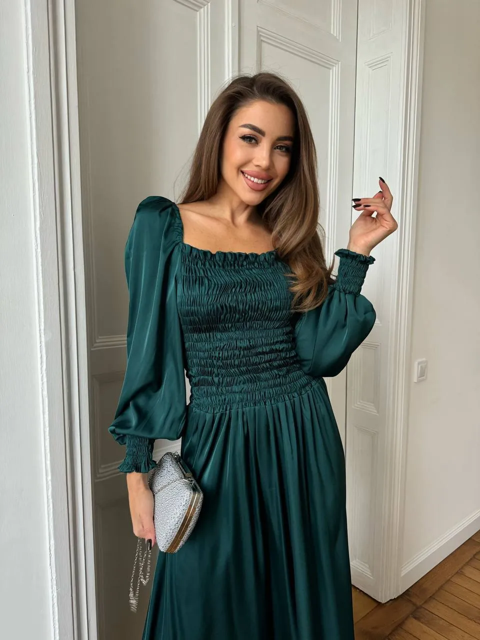Emerald maxi dress “Celeste”