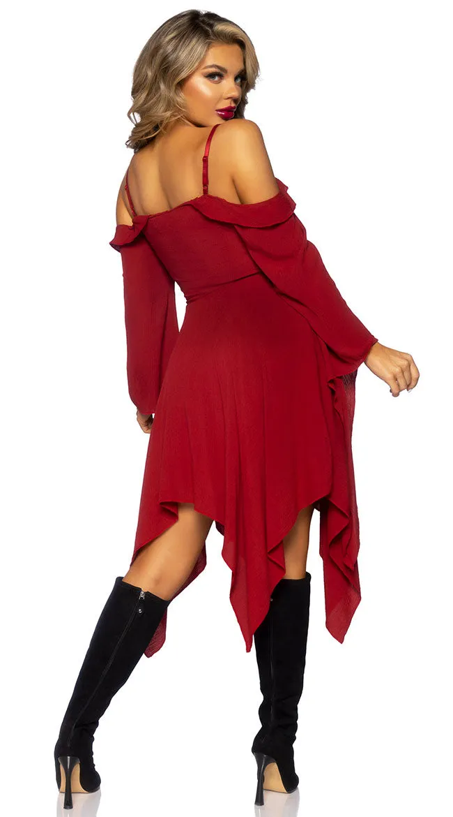 Flowing Gauze Peasant Dress