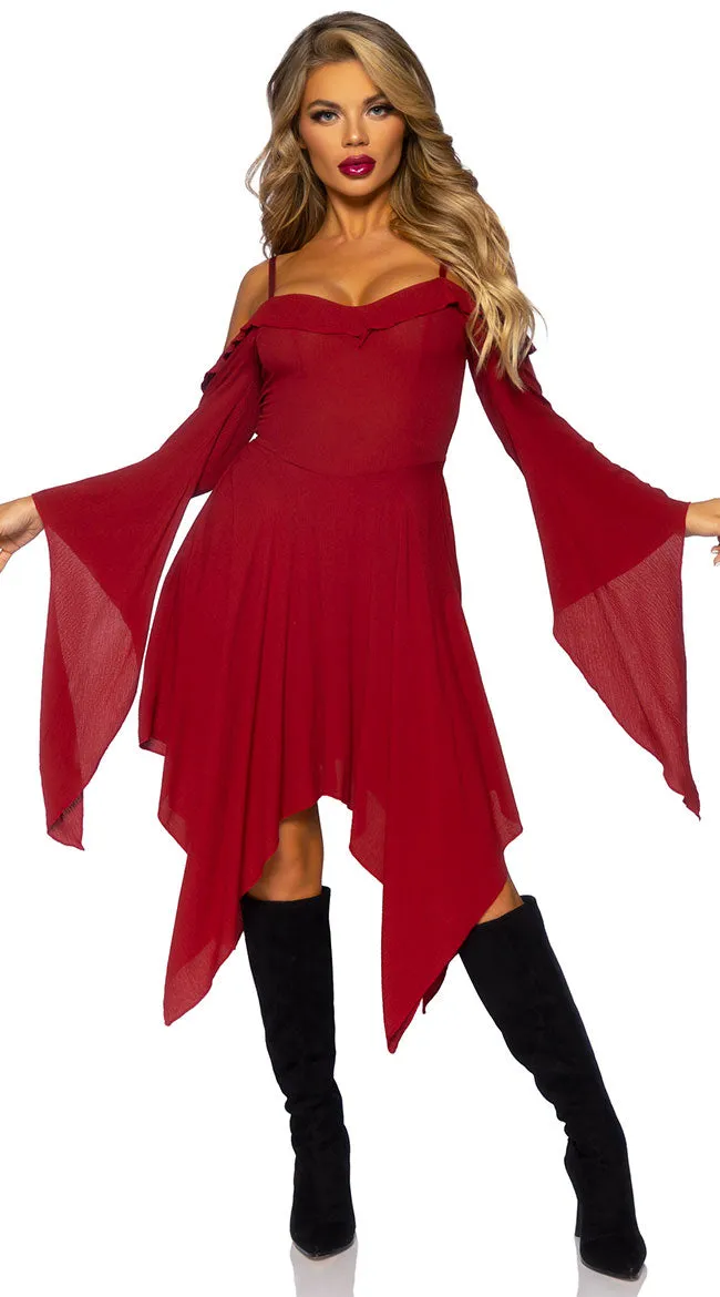 Flowing Gauze Peasant Dress