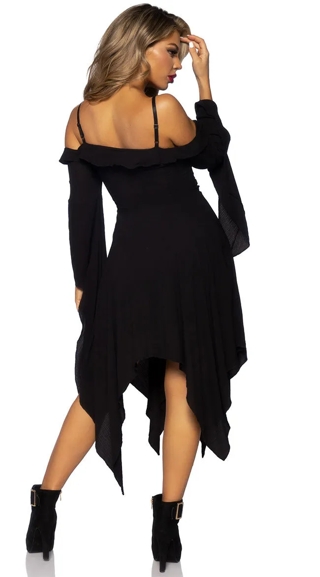 Flowing Gauze Peasant Dress
