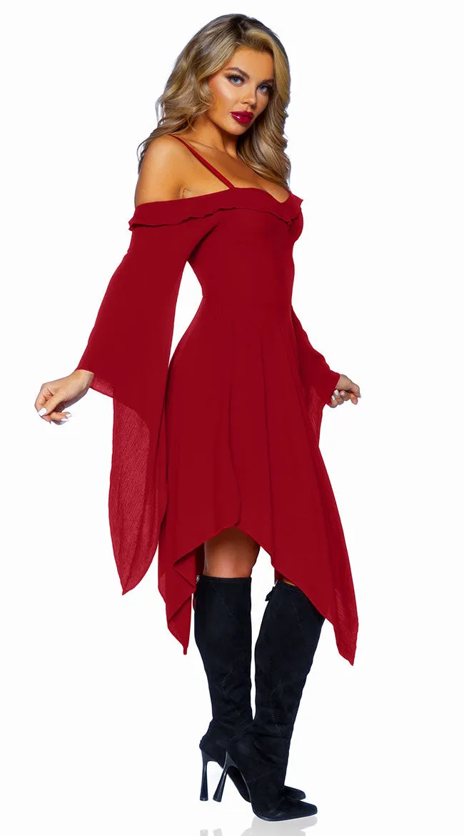 Flowing Gauze Peasant Dress