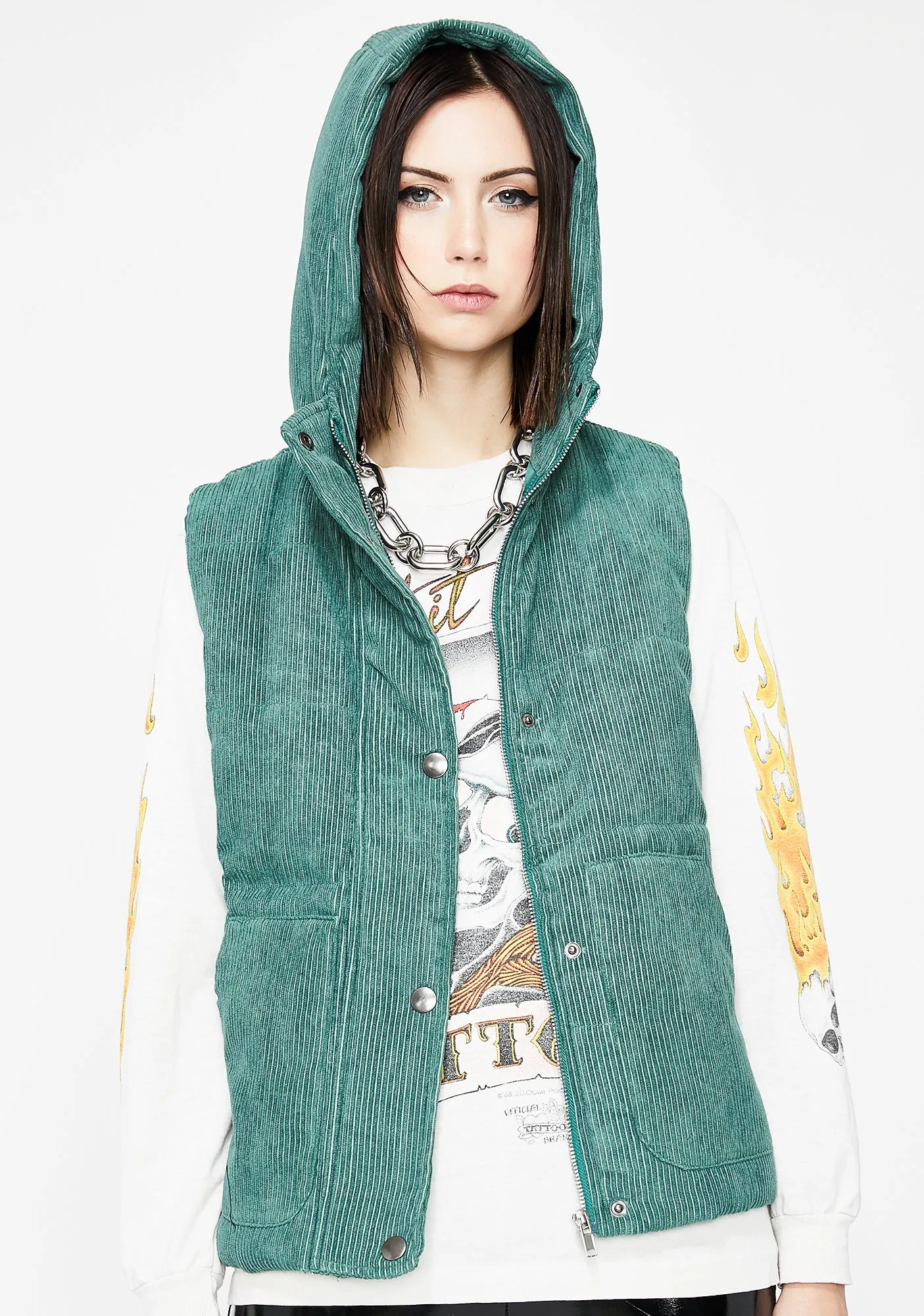 Forest Cool Grl Vibes Puffer Vest