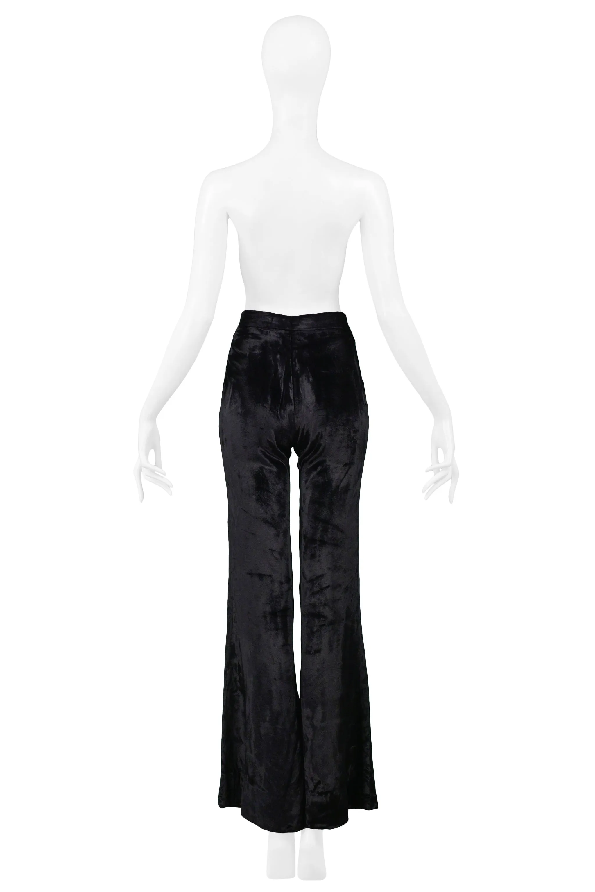 GUCCI BY TOM FORD BLACK VELVET FLARE PANTS