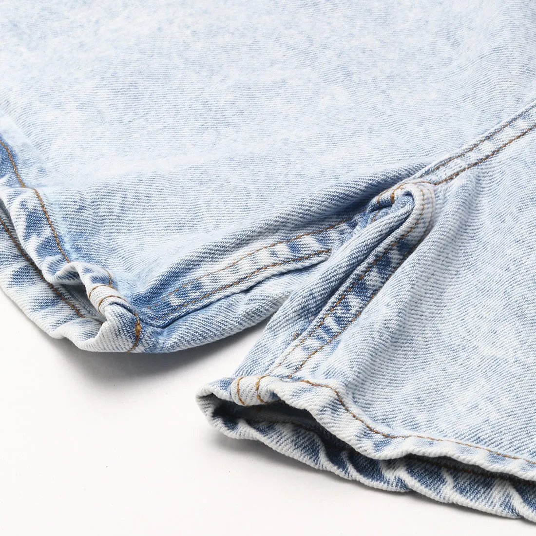 High Waist Light Blue Denim Shorts