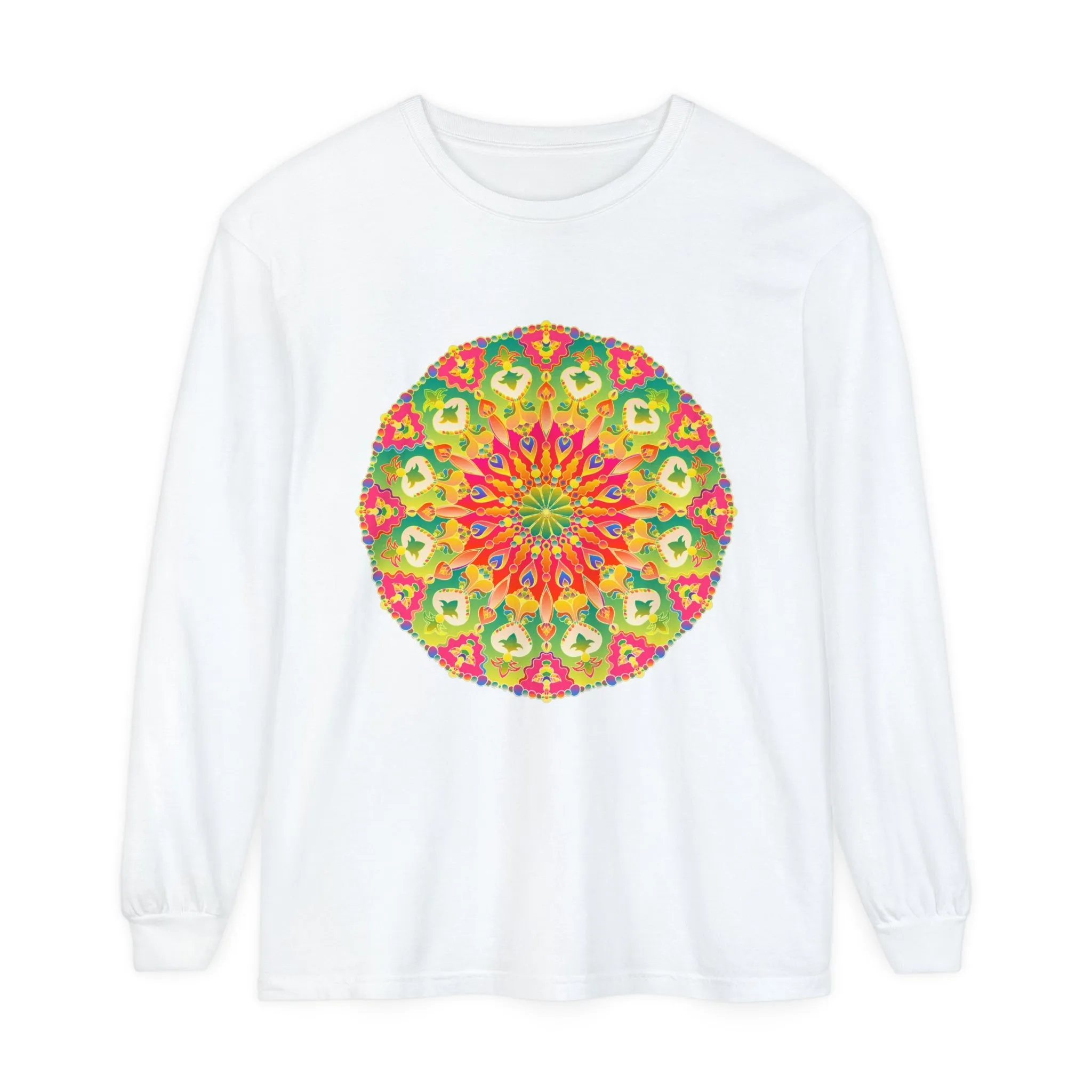 Intricate Mandala Long Sleeve Tee - Colorful