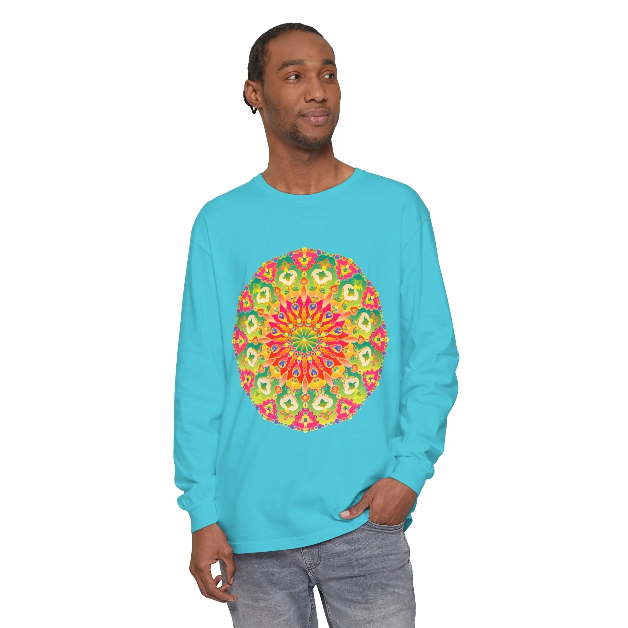 Intricate Mandala Long Sleeve Tee - Colorful