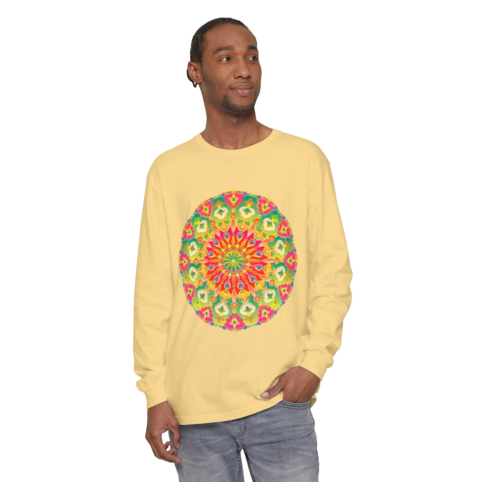 Intricate Mandala Long Sleeve Tee - Colorful