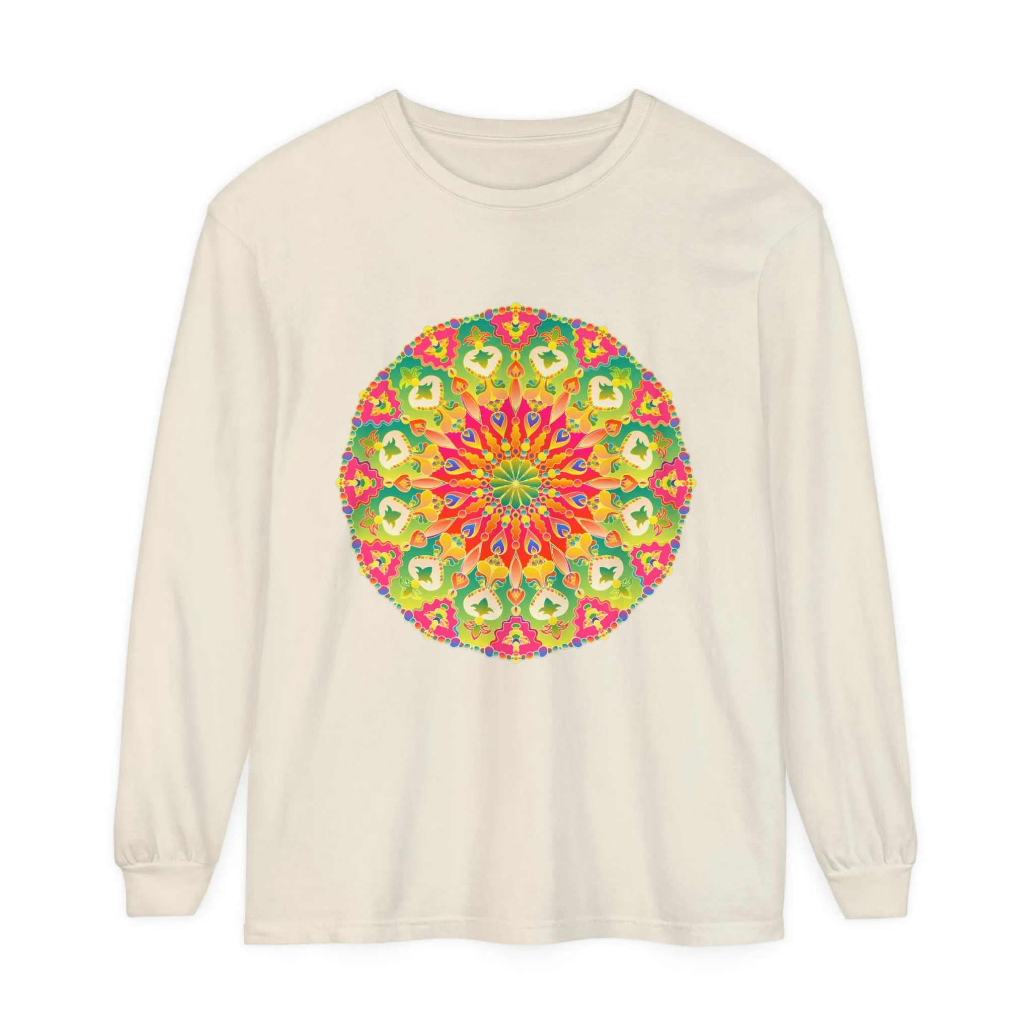 Intricate Mandala Long Sleeve Tee - Colorful