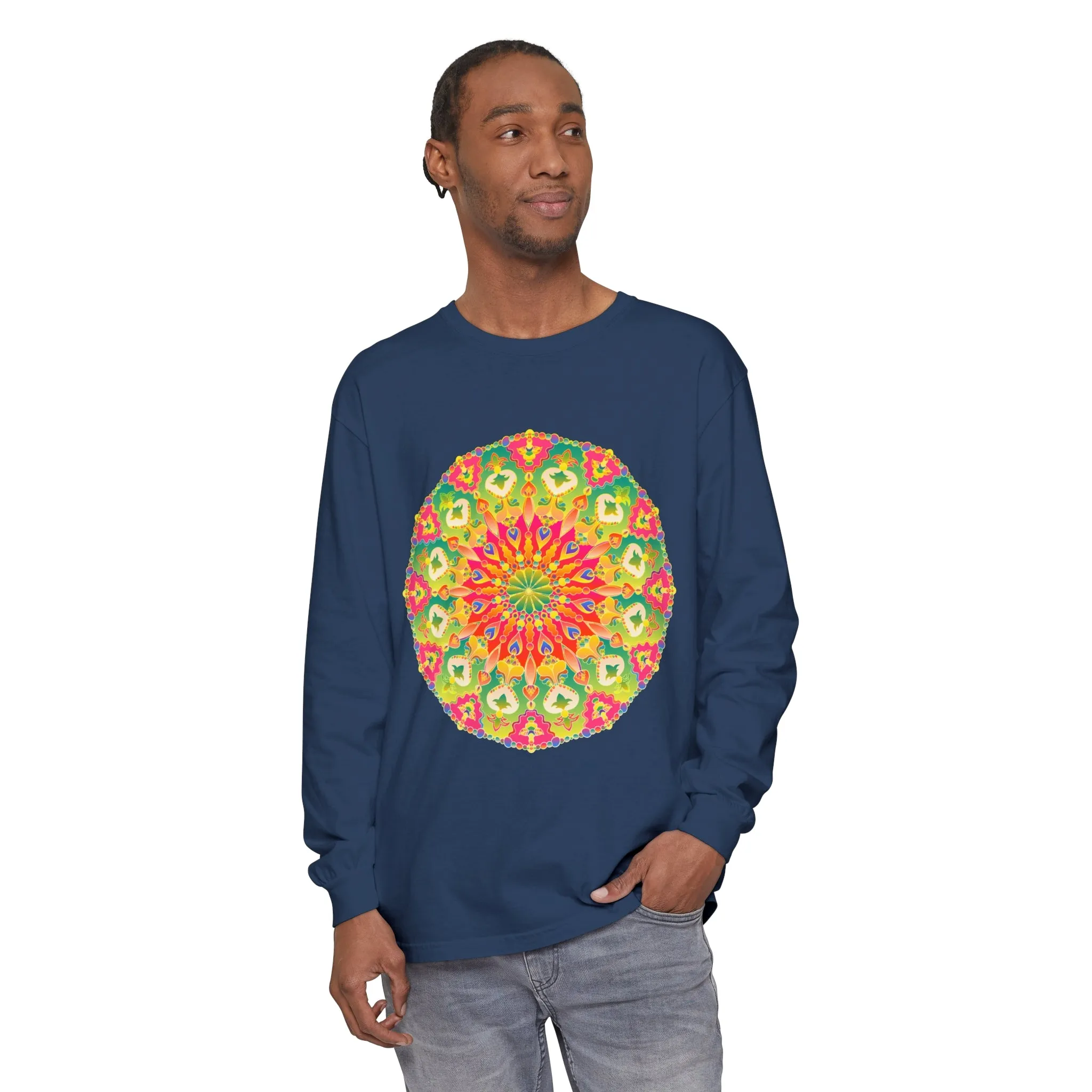 Intricate Mandala Long Sleeve Tee - Colorful