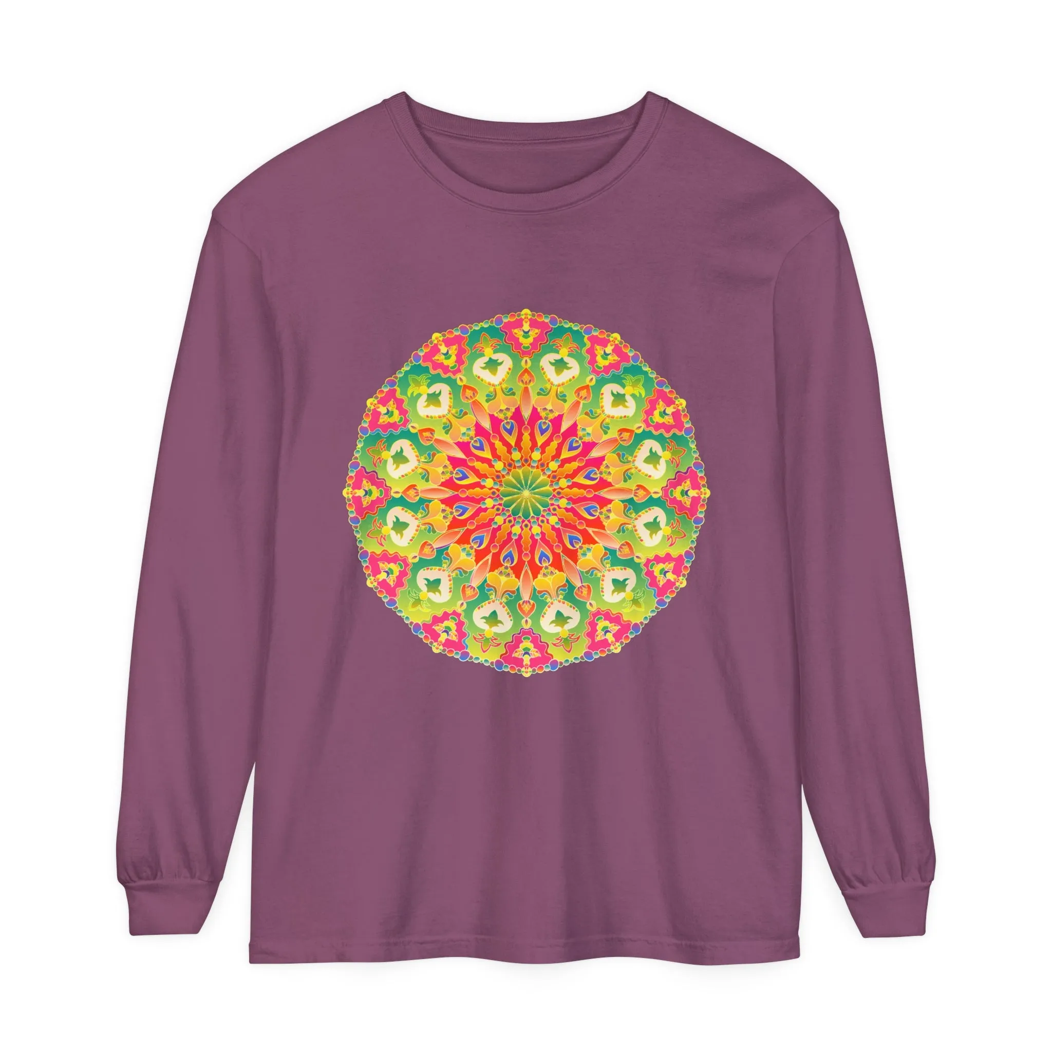 Intricate Mandala Long Sleeve Tee - Colorful