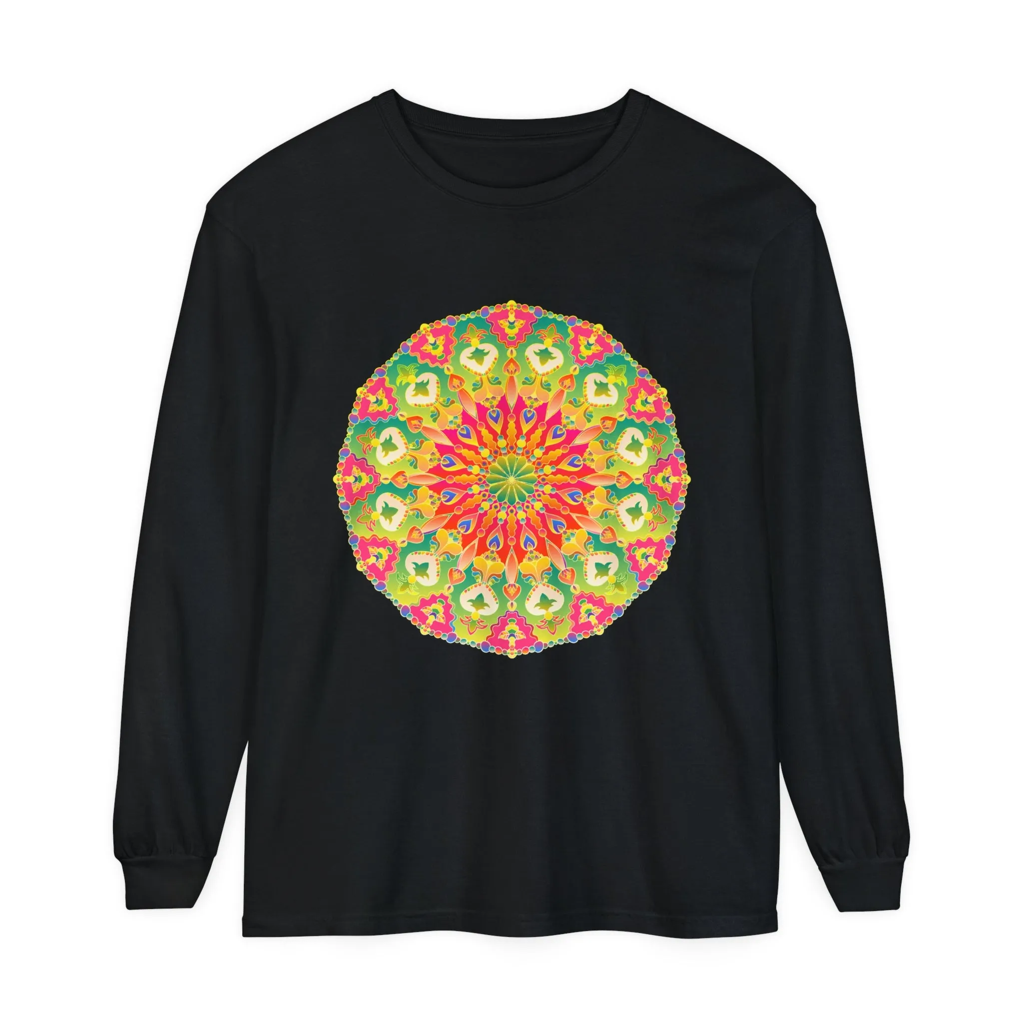 Intricate Mandala Long Sleeve Tee - Colorful