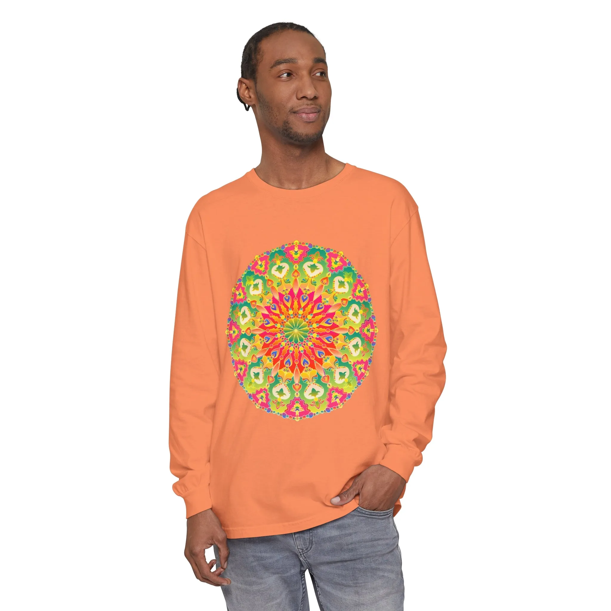 Intricate Mandala Long Sleeve Tee - Colorful