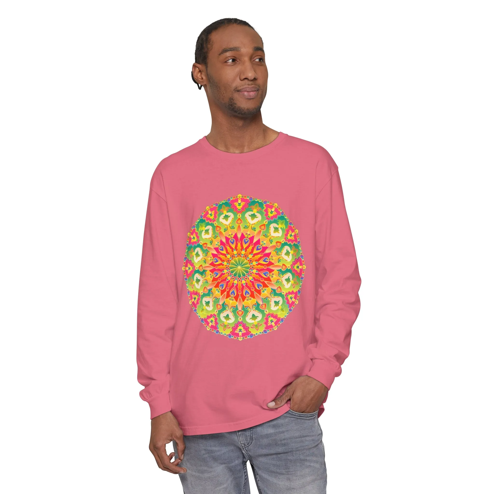 Intricate Mandala Long Sleeve Tee - Colorful