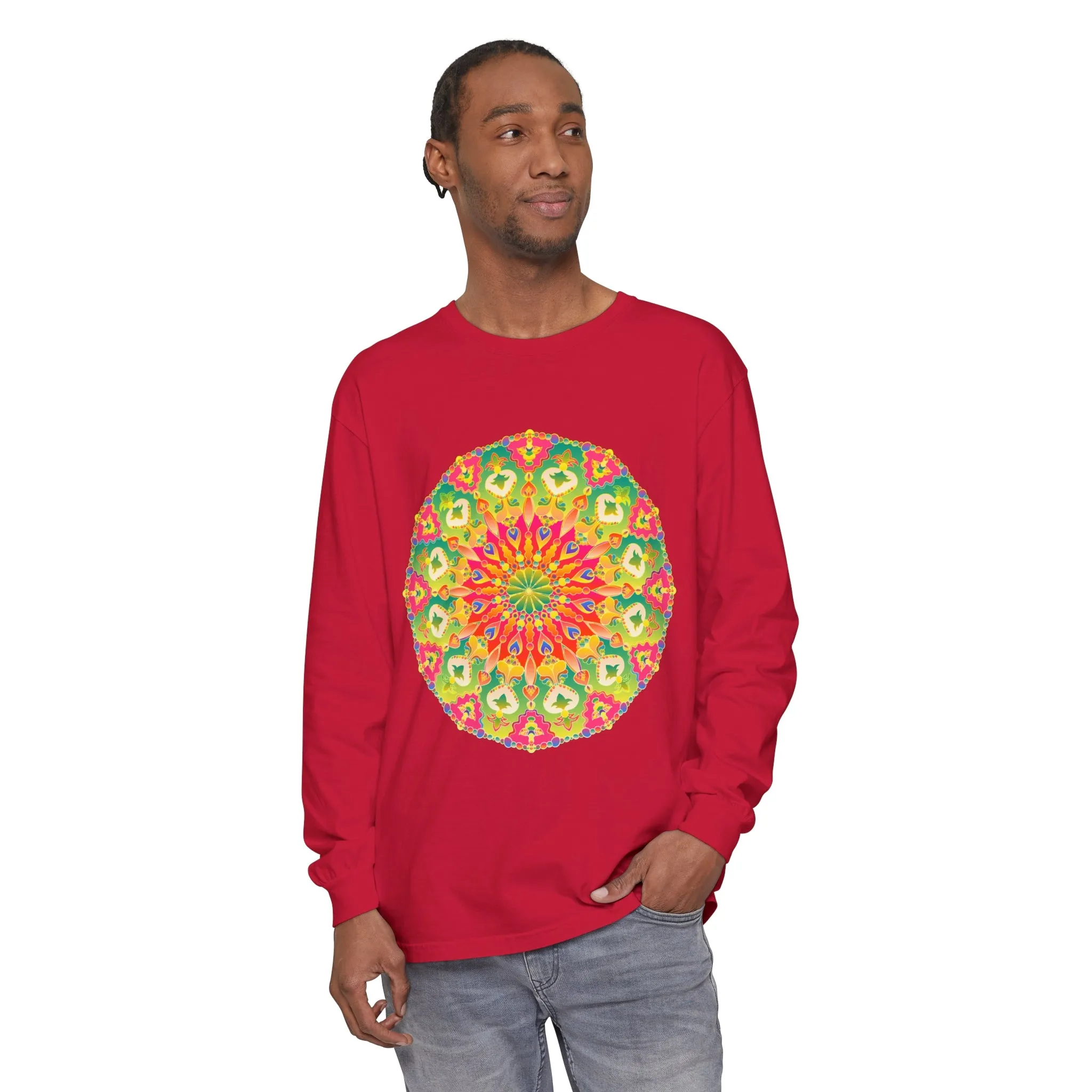 Intricate Mandala Long Sleeve Tee - Colorful