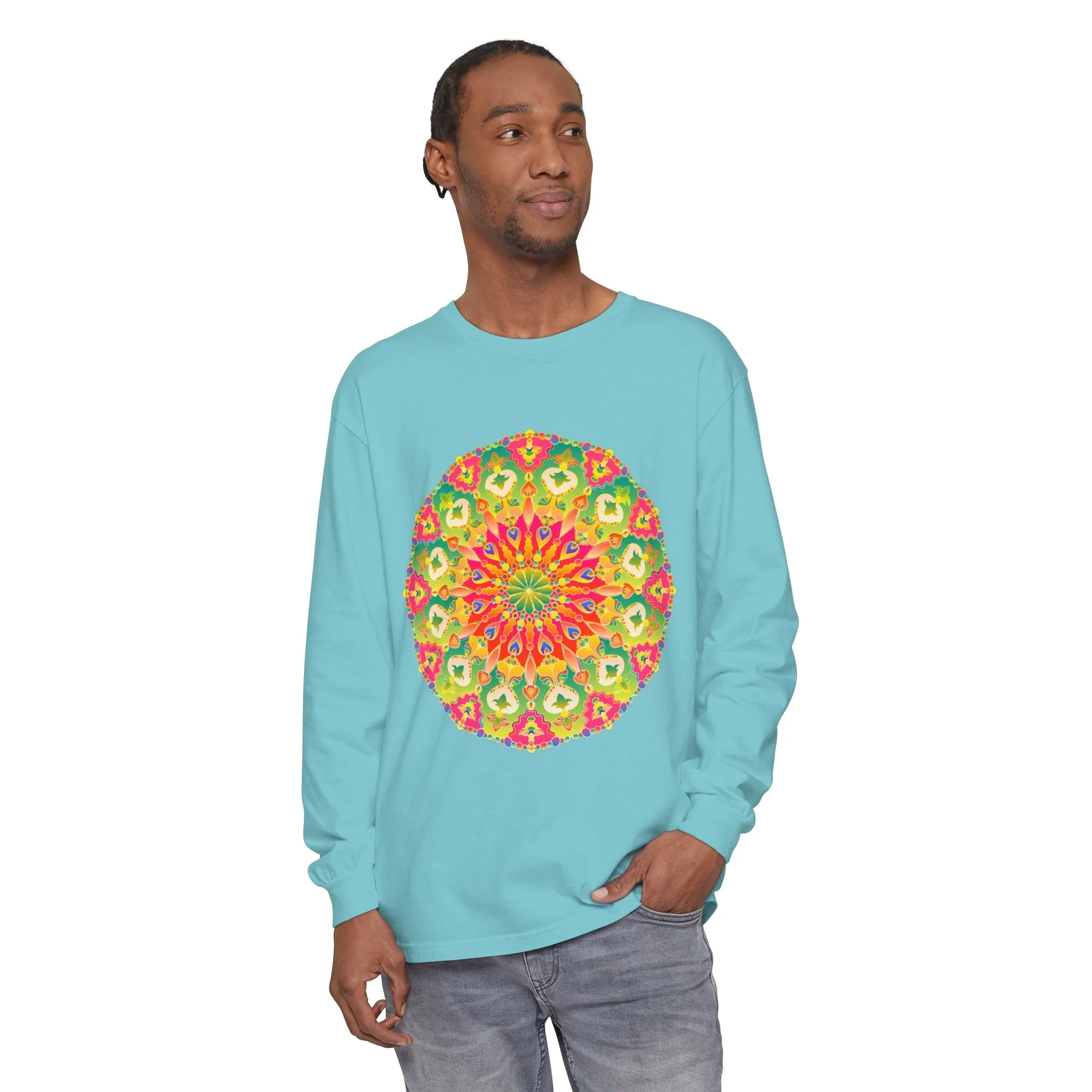 Intricate Mandala Long Sleeve Tee - Colorful