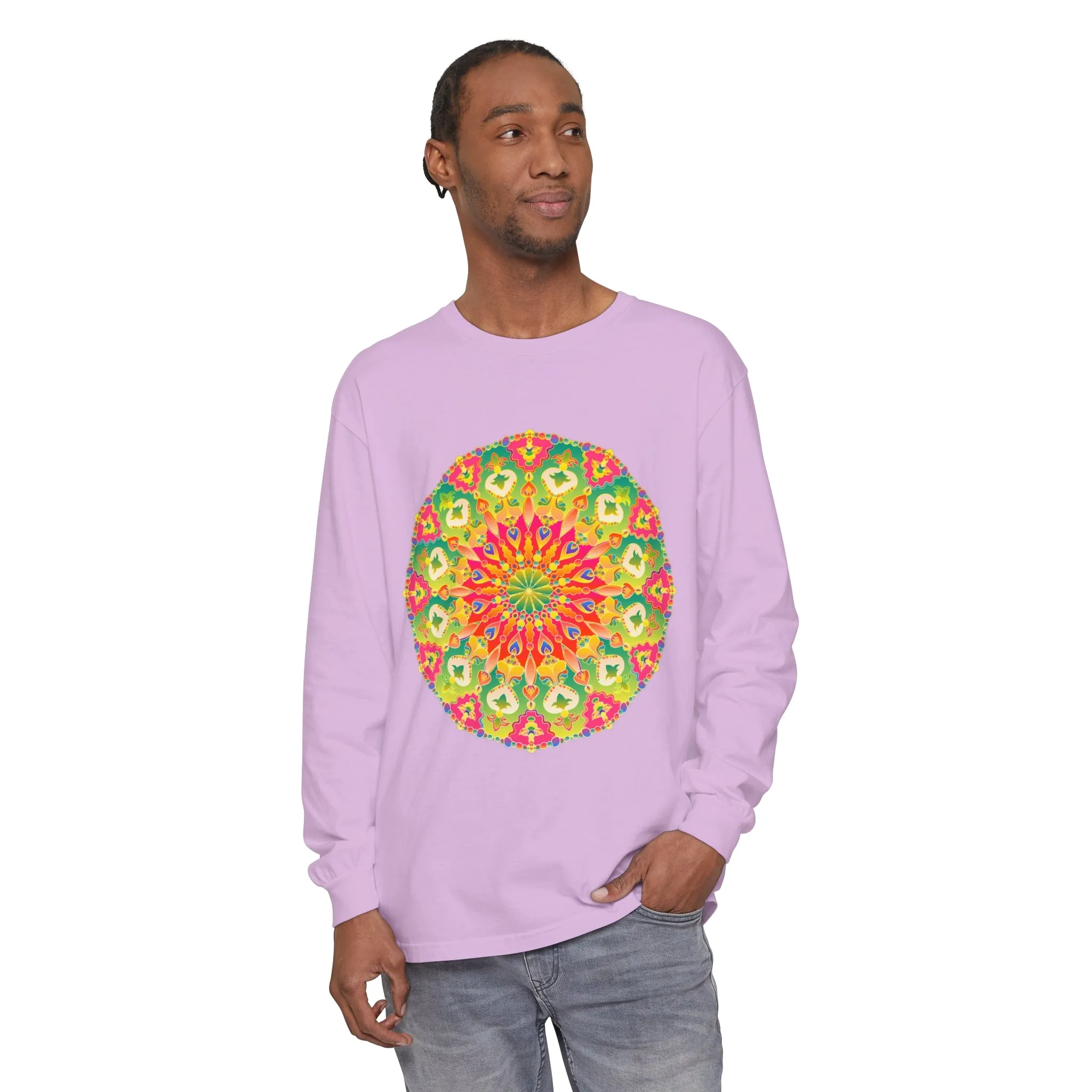 Intricate Mandala Long Sleeve Tee - Colorful