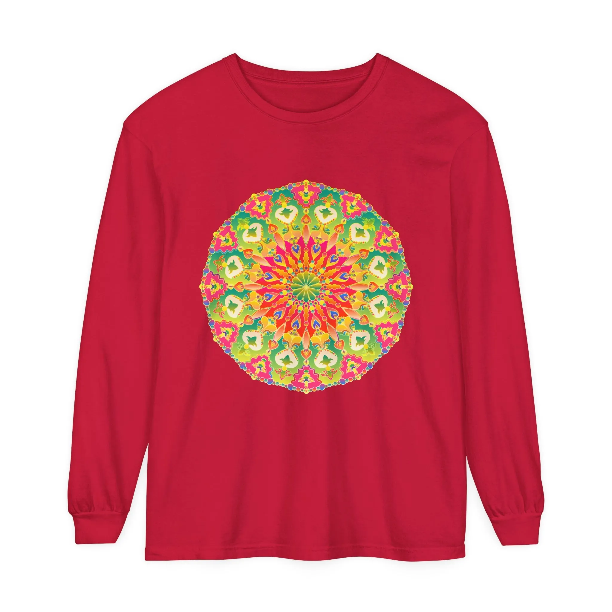 Intricate Mandala Long Sleeve Tee - Colorful