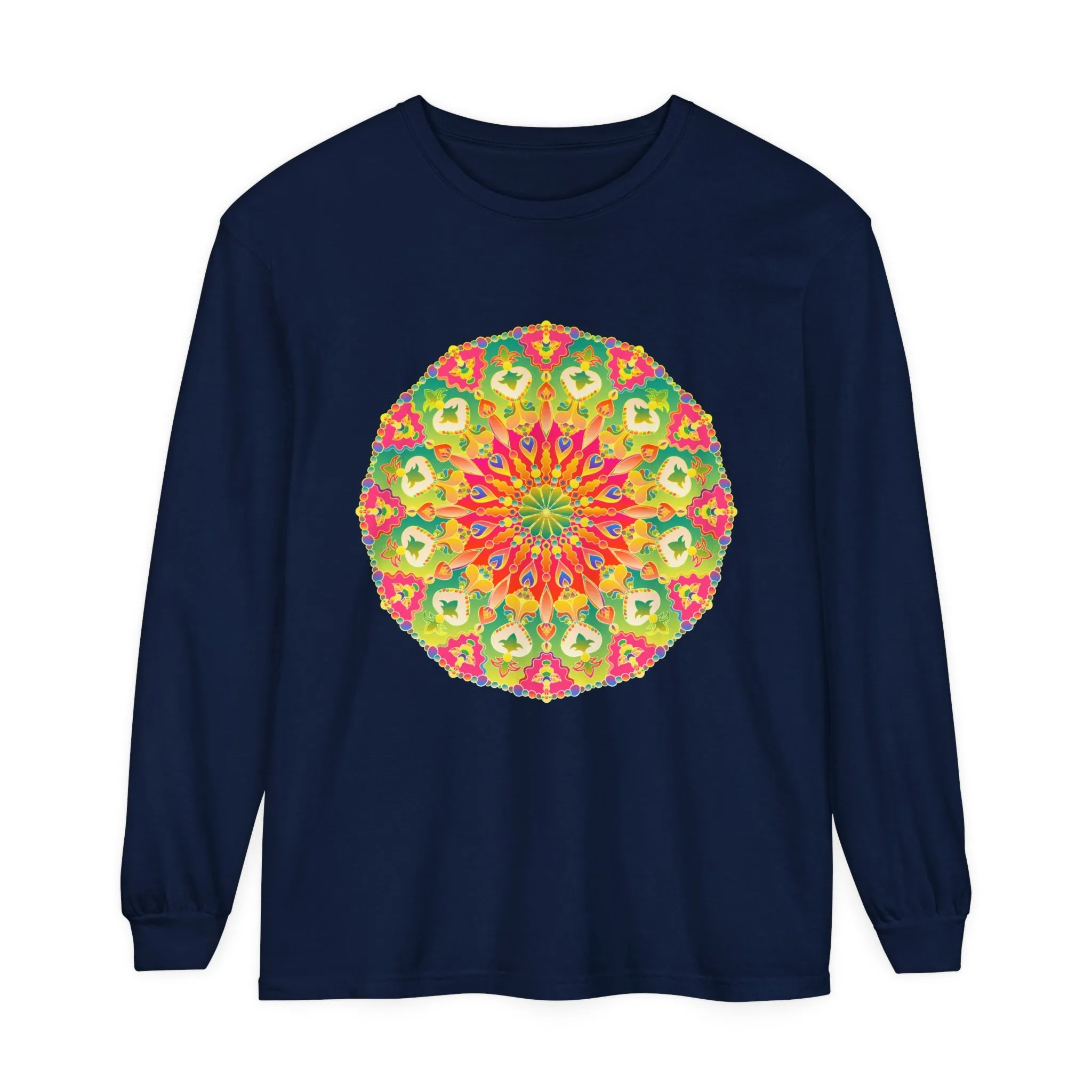 Intricate Mandala Long Sleeve Tee - Colorful