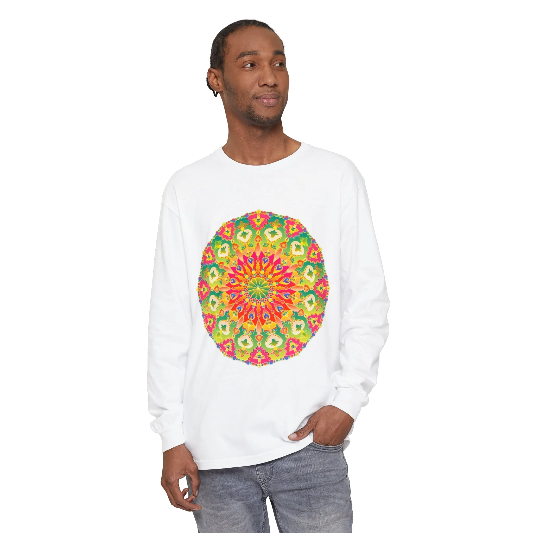 Intricate Mandala Long Sleeve Tee - Colorful
