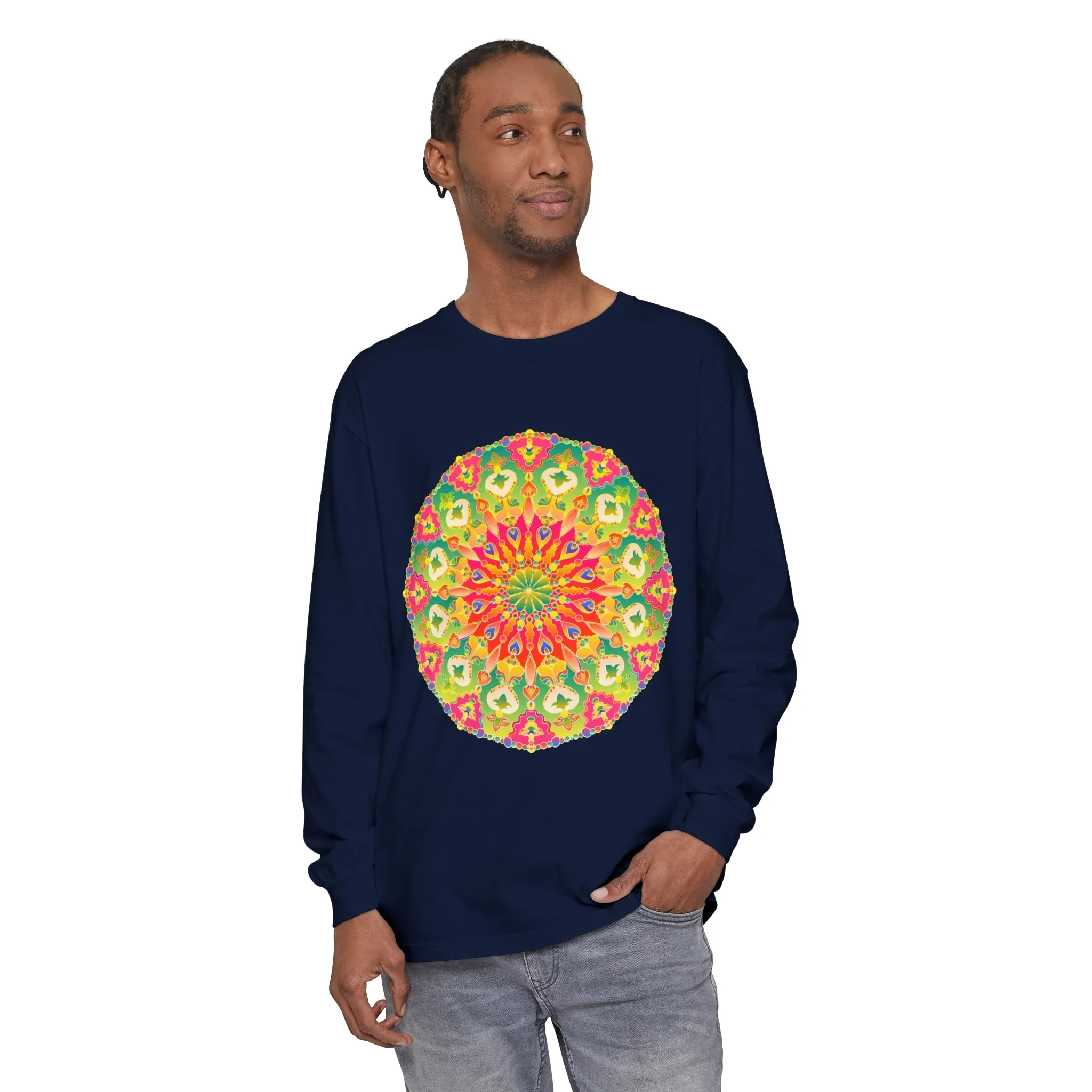 Intricate Mandala Long Sleeve Tee - Colorful