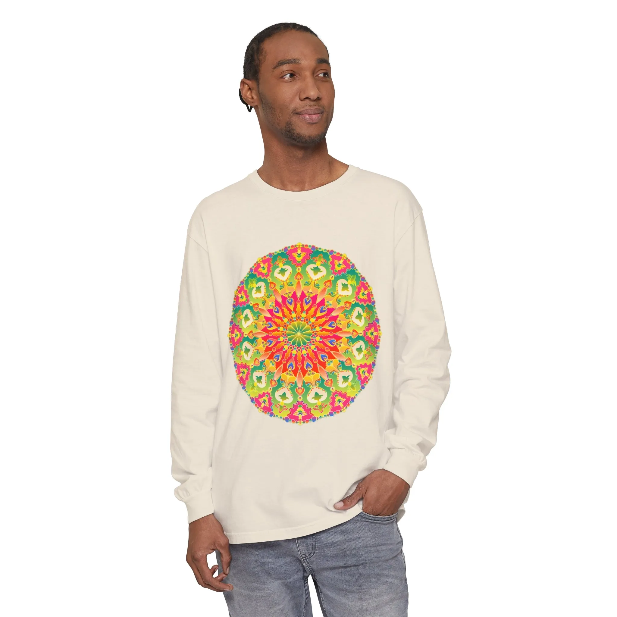 Intricate Mandala Long Sleeve Tee - Colorful